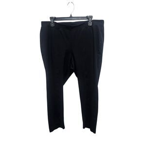 Catherines Black Stretch Pants Womens 1XWP Petite Pull On Career Slacks